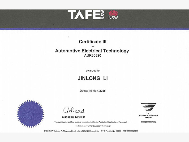 certificate III